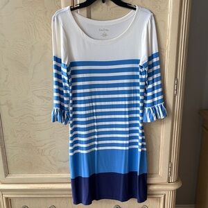 Lilly Pulitzer Cream/Blue Dress, SZ M.  Worn once.